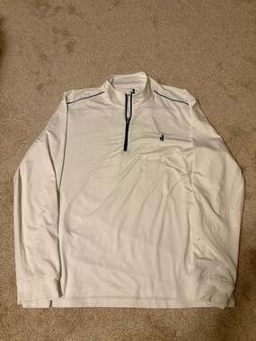 Johnnie-O Lammie 1/4 Zip Pullover Size XL White Prep-Formance